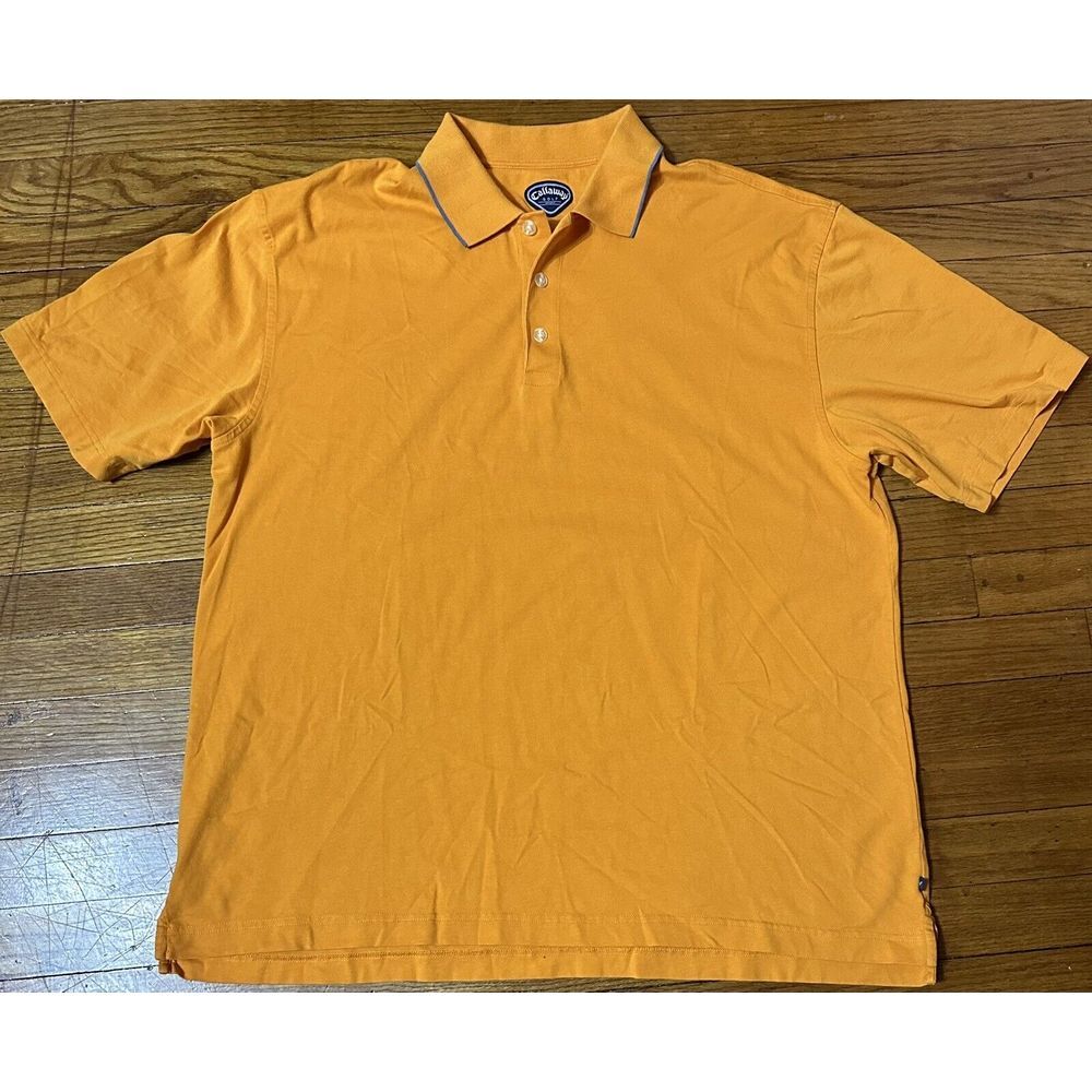Callaway Golf Mens Opti-Dri Polo‎ Shirt Orange Golf Short Sleeve  Size XL